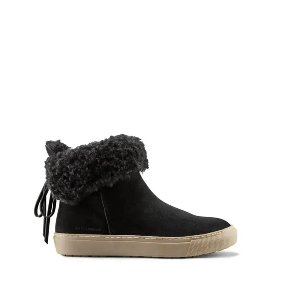 Cougar Devon Black Suede Waterproof Winter Sneaker Boots - Fur-Lined Black Sz 10